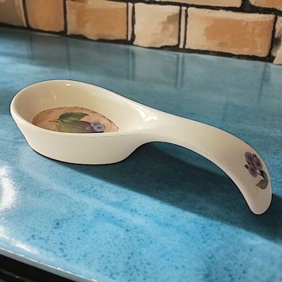 Certified International Windsor Pear Spoon Rest Holder Pam Gladding Ceramic Vtg - Picture 14 of 16